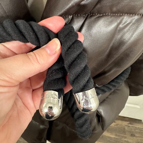 A.L.C.  Liam Faux Leather Puffer Coat in Carob - Picture 4 of 13